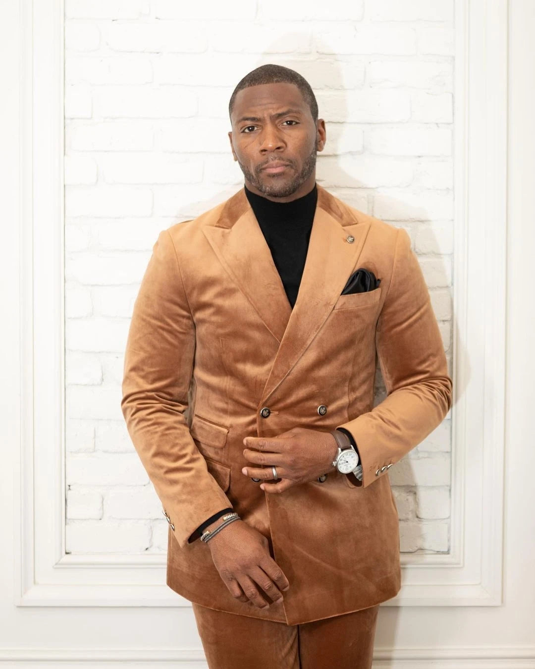 Traje de hombre de 2 piezas, blazer, pantalón, cruzado, solapa de pico, terciopelo marrón, ropa formal de negocios, ropa de trabajo, traje de novio para boda.