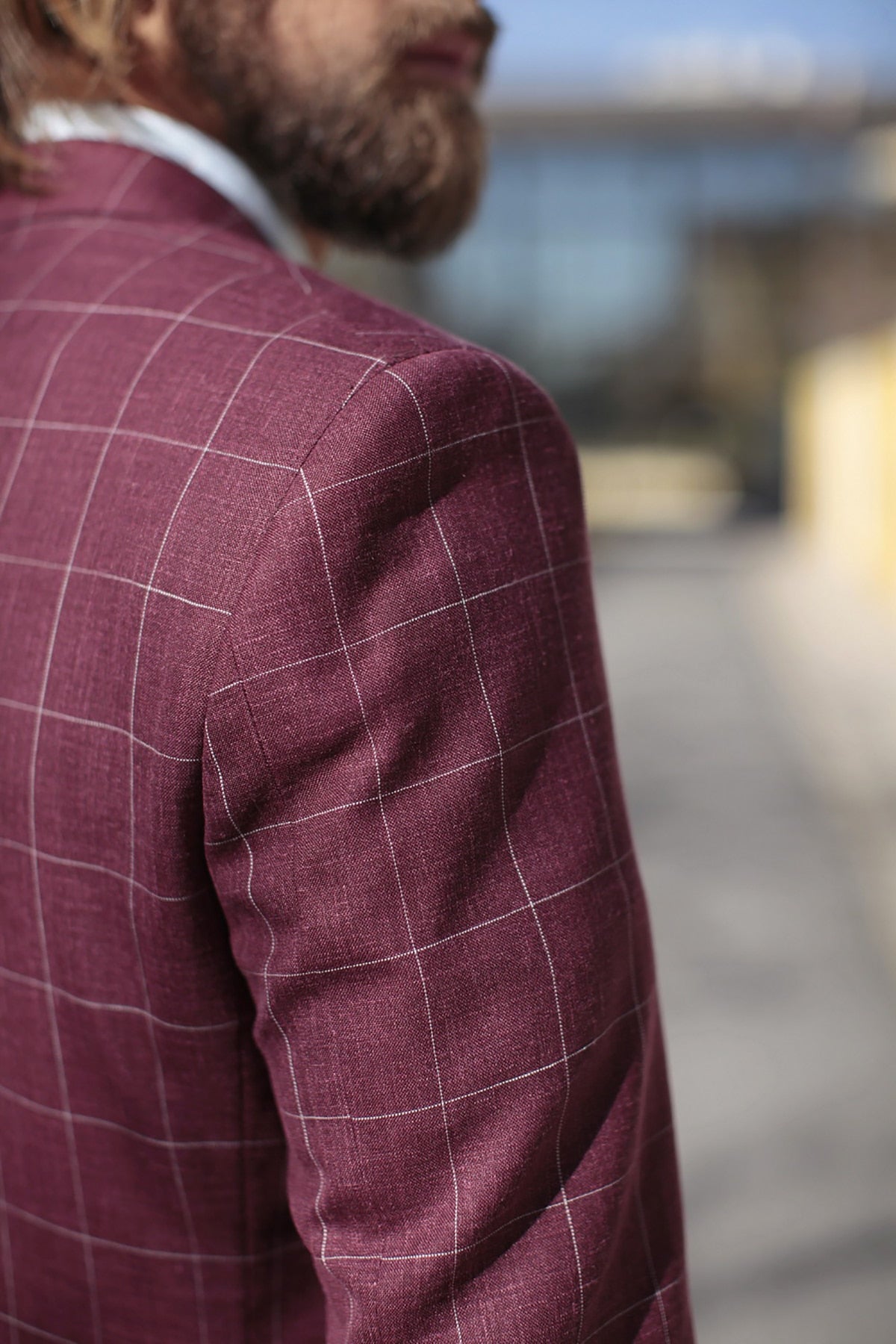 Traje de hombre de 2 piezas, blazer, pantalón, botonadura sencilla, solapa de pico, a cuadros, rayas, para negocios, ajustado, formal, para boda, novio 