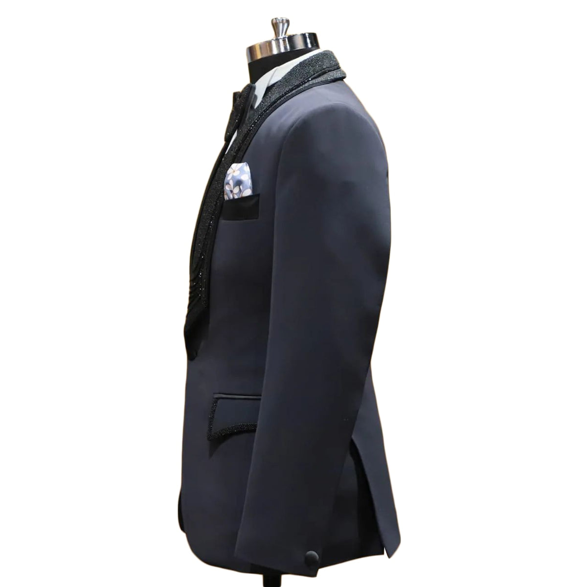 Costume homme 2 pièces blazer gilet un bouton en satin revers paillettes affaires coupe ajustée formel travail mariage marié costume homme 