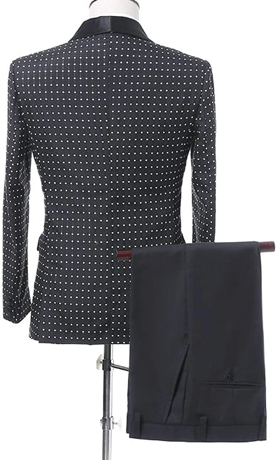Costume homme croisé col châle coupe slim croisé à carreaux veste pantalon formel deux pièces ensemble mariage