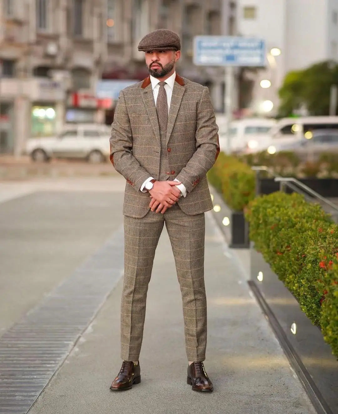 Trajes de hombre a medida de 3 piezas, blazer, chaleco, pantalón, solapa de pico, botonadura sencilla, a cuadros, rayas, para boda, a medida, talla grande