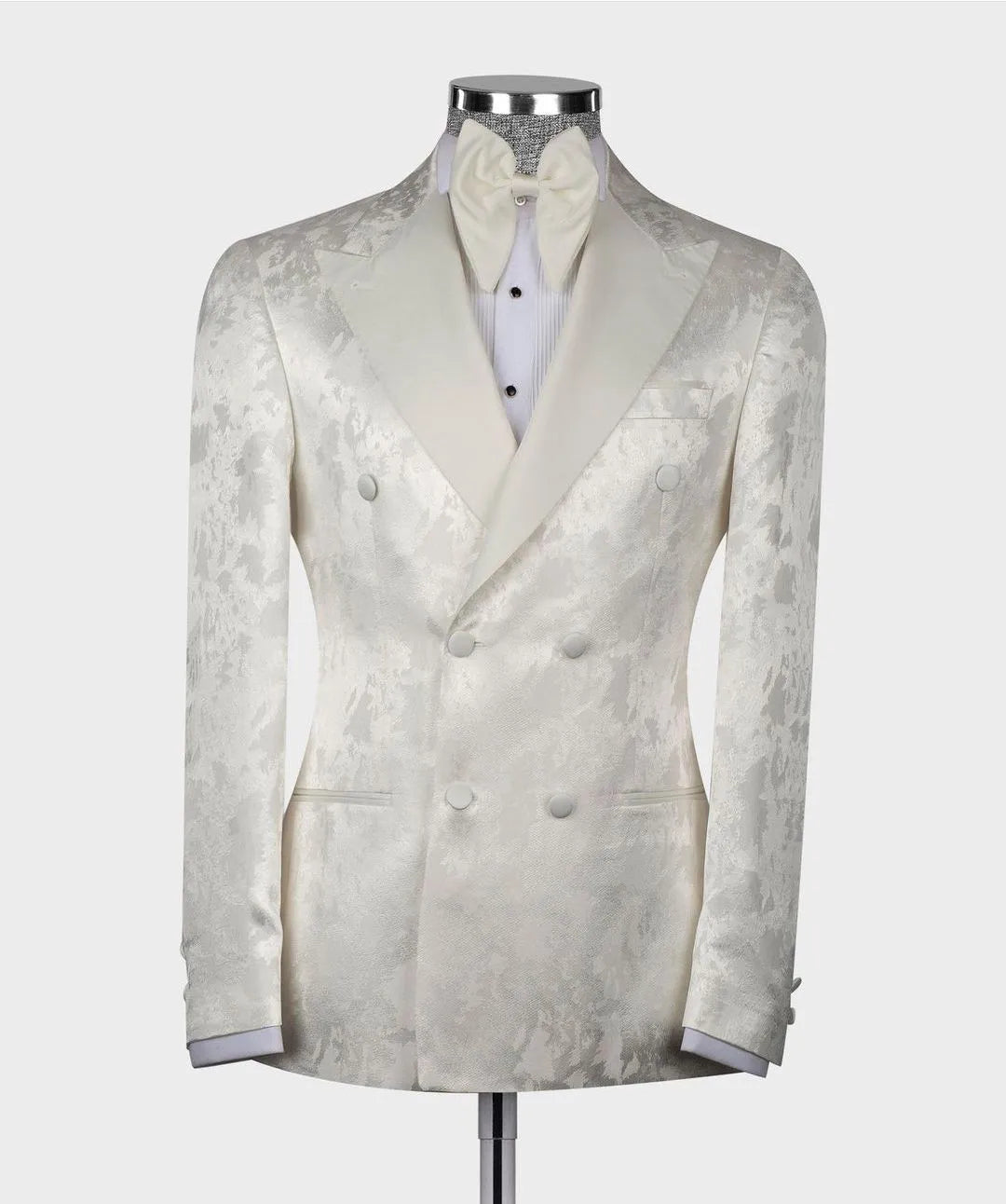 Men's Suits Tailored Jacquard One Piece Blazer Tuxedo Double Breasted Peaked Lapel Formal Work Wear Plus Size Tuxedo Custom Made