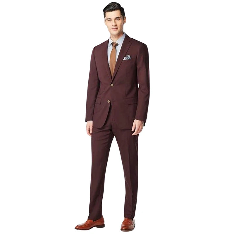 Men's  Two Pieces Two Buttons Suit Notch Lapel Tuxedo for Prom Business Casual Daily