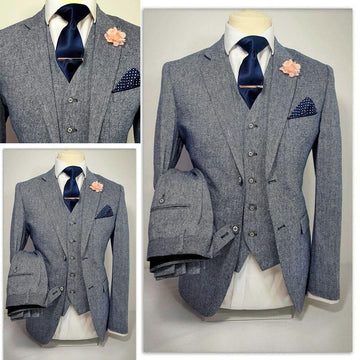 men Wedding Suits Three Piece Notched Lapel Wedding Groom Tuxedos Best Man Suit Wedding Men's Suits Bridegroom