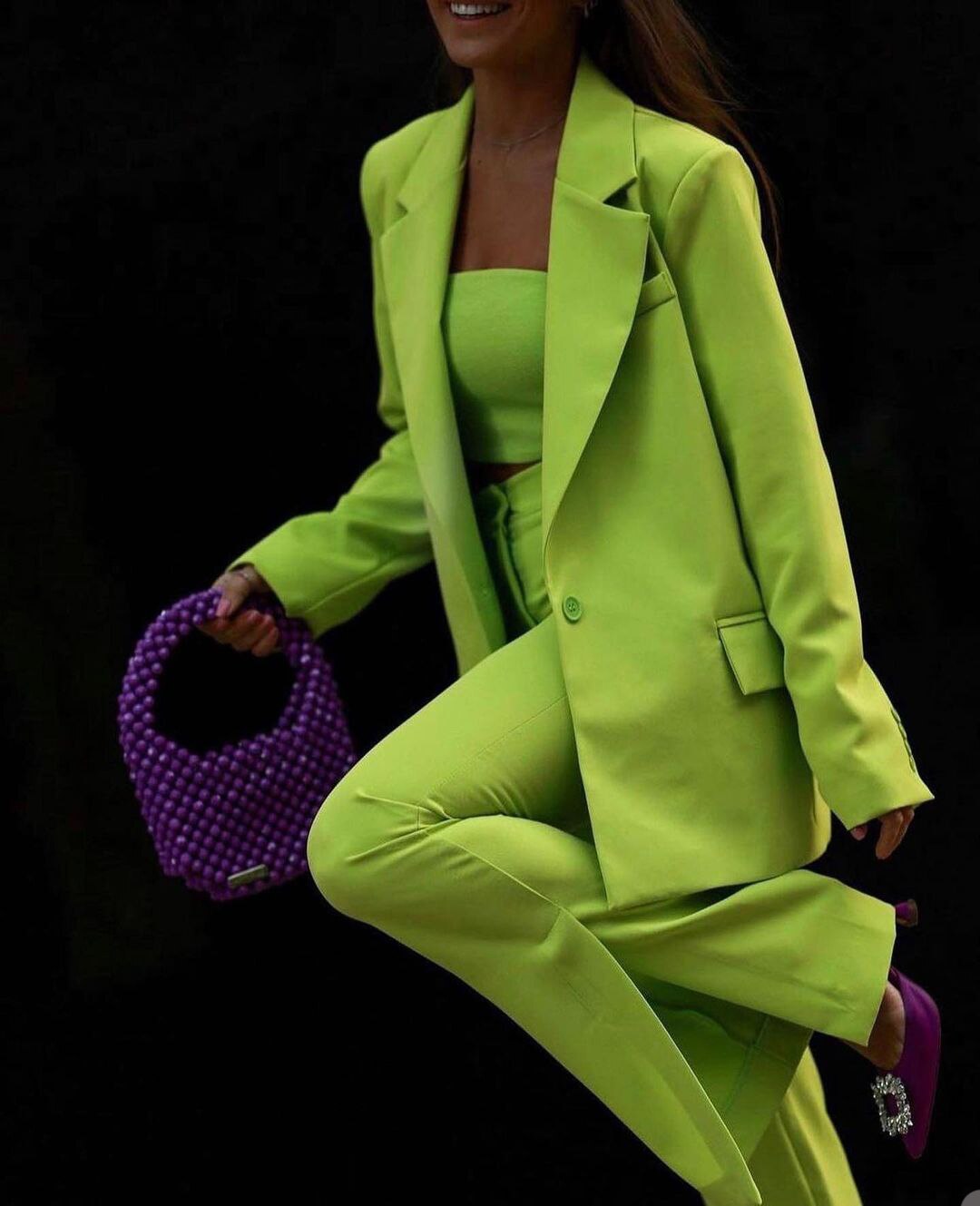 Traje de pantalón largo verde menta de 2 piezas para mujer, estilo urbano, para boda, para madre de la novia, para fiesta de noche, ropa formal. 