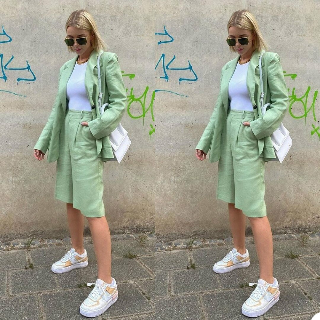 Mint Green Summer Women Blazer Suits Mother of the Bride Tuxedos Long Sleeve Work Coat Pants Office Lady 2 Pieces