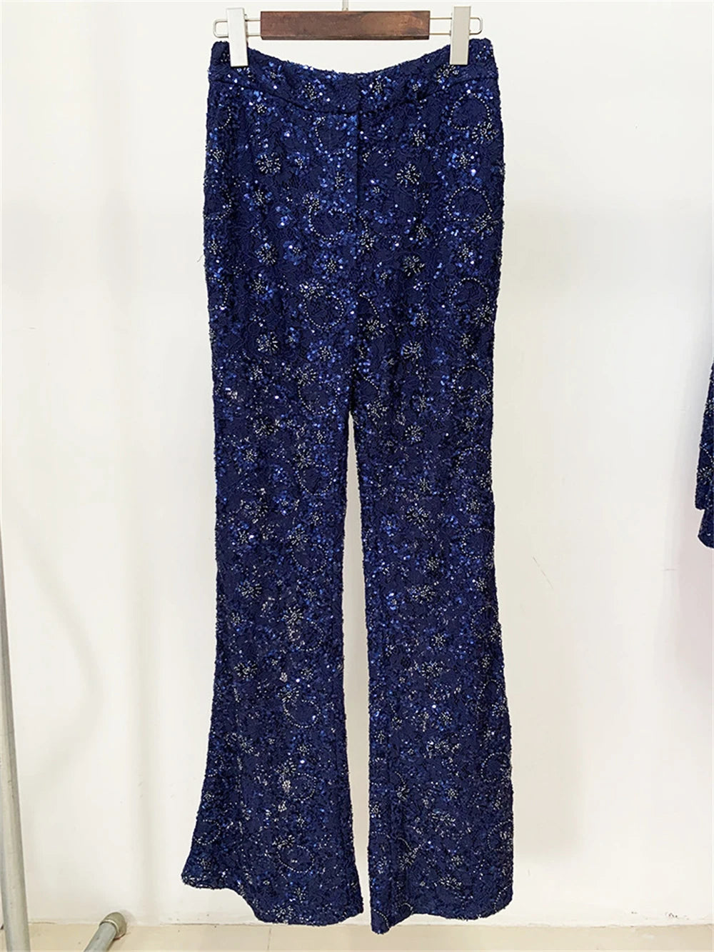 Women Suit Set Sexy Illusion Sequined Lace Tuxedo Set Pageant Suits Blazer Pants
