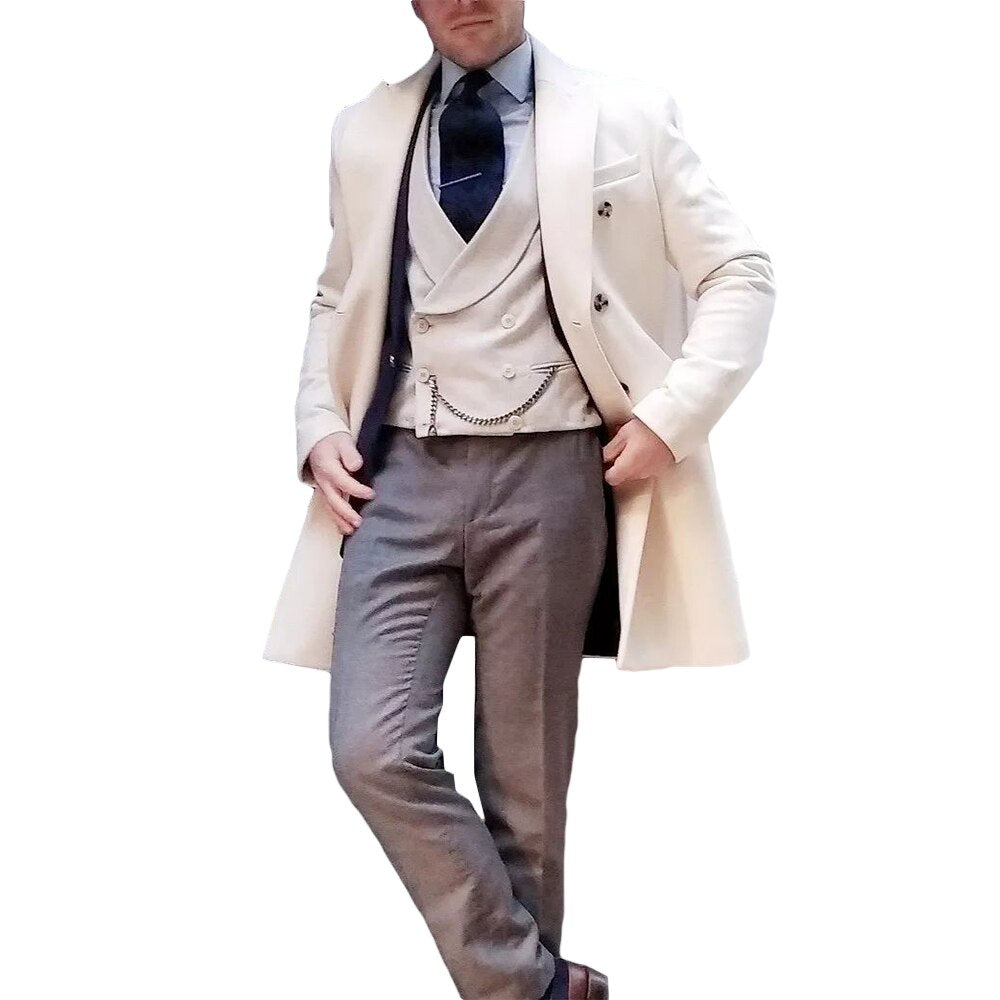 Trajes de hombre modernos, esmoquin de dos piezas, mezcla de lana, chaqueta y chaleco, para bodas, fiestas, cantantes, novios, traje negro.