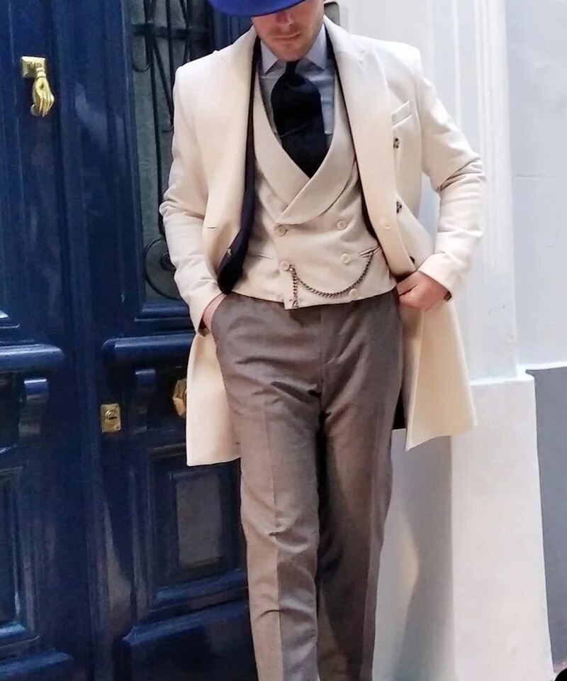 Costume homme moderne smoking deux pièces en laine mélangée veste et gilet mariage fête chanteur poitrine marié costume homme noir