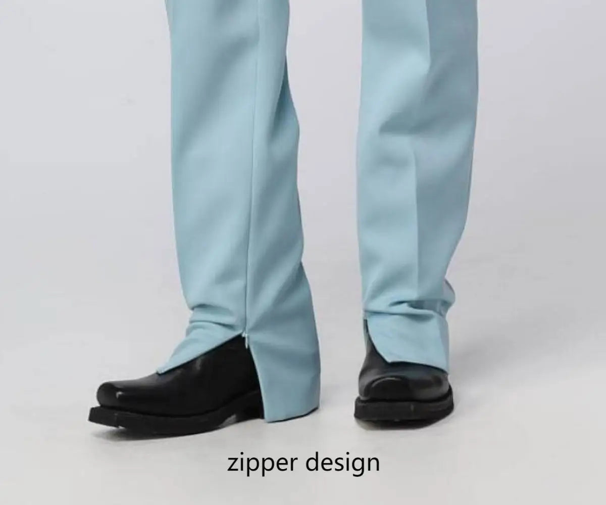 Costume de mariage moderne pour homme, smoking croisé à revers cranté, fermeture éclair, 2 pièces, blazer et pantalon, personnalisé