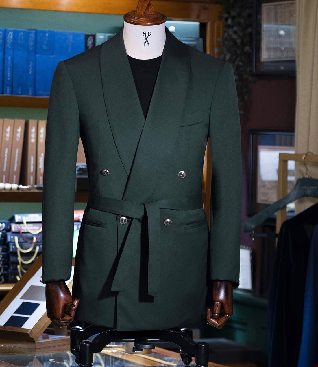 Modern Men's Suit 2 Pieces Blazer Pants One Button Sheer Lapel With Belt Business Slim Fit Formal Wedding Groom Costume Homme