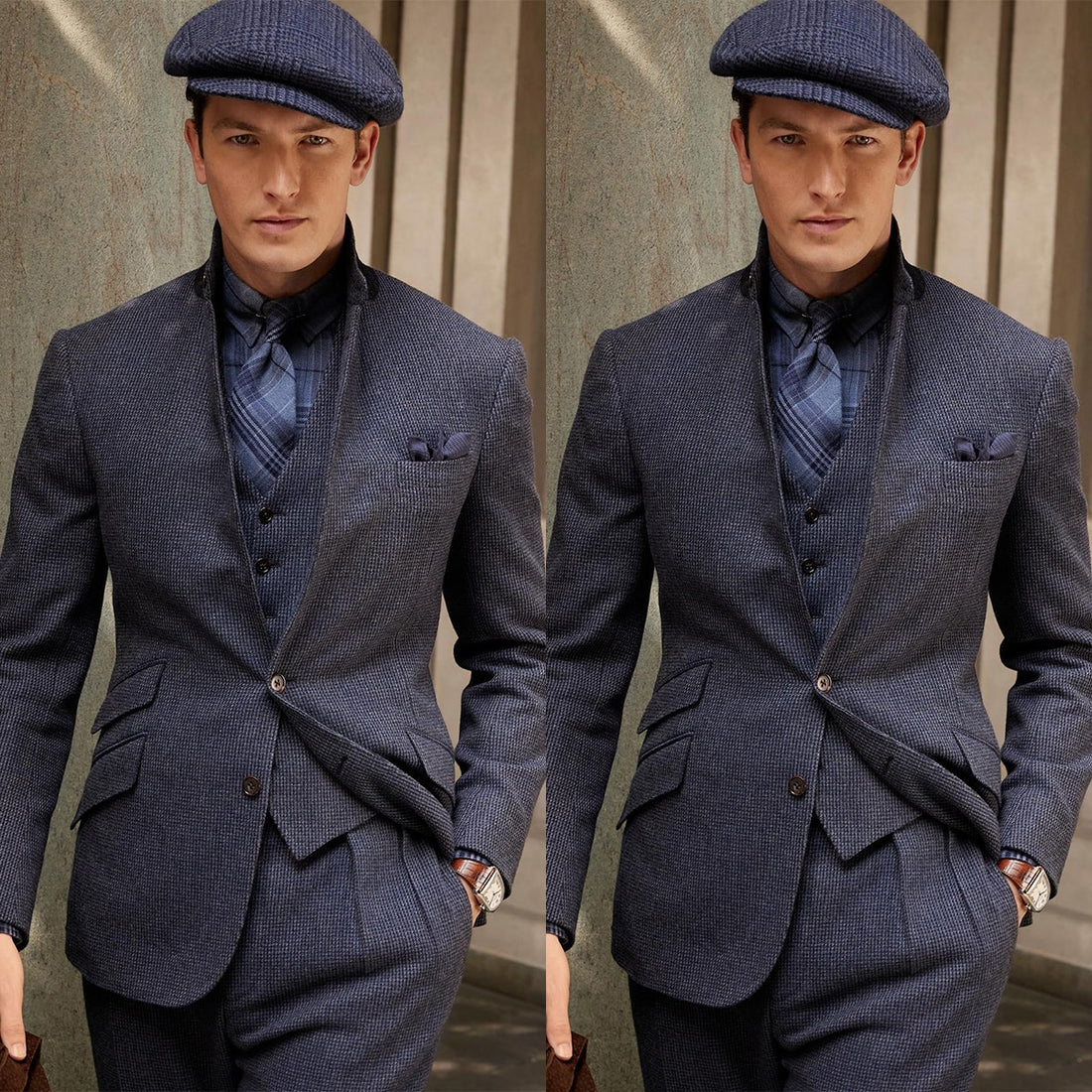 Traje moderno para hombre, 3 piezas, blazer, pantalón, botonadura sencilla, sin solapa, para negocios, formal, para trabajo, boda, novio, talla grande 