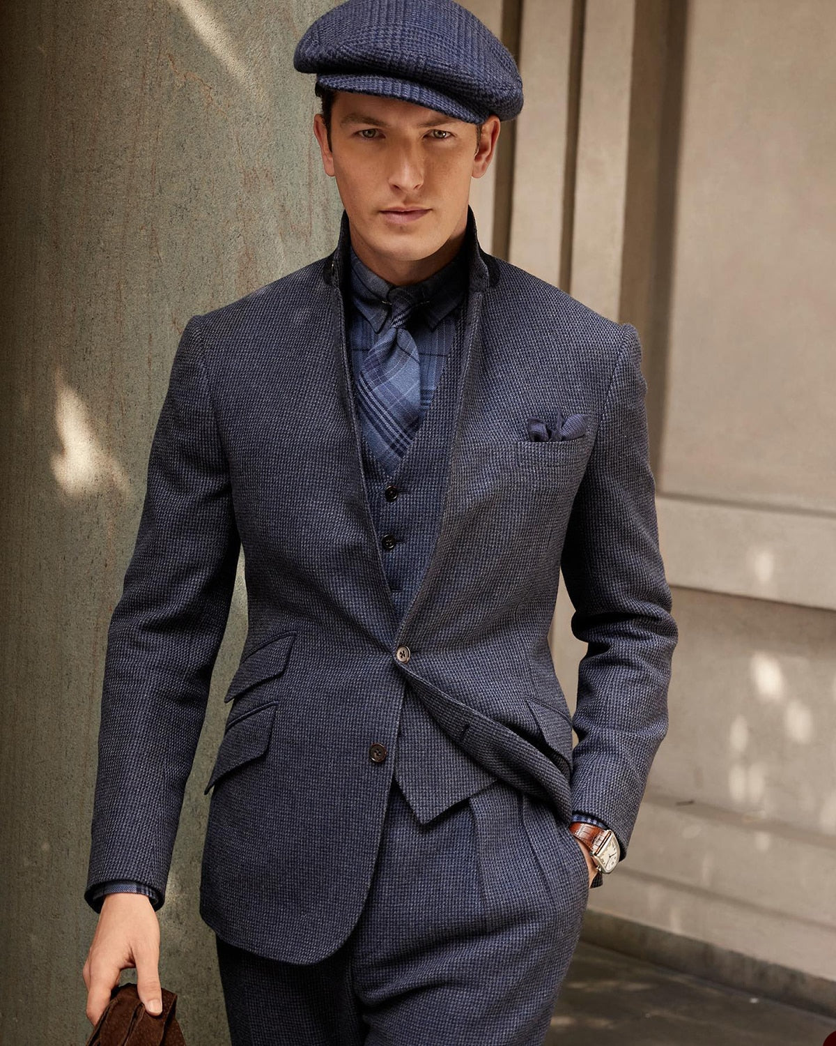 Traje moderno para hombre, 3 piezas, blazer, pantalón, botonadura sencilla, sin solapa, para negocios, formal, para trabajo, boda, novio, talla grande 