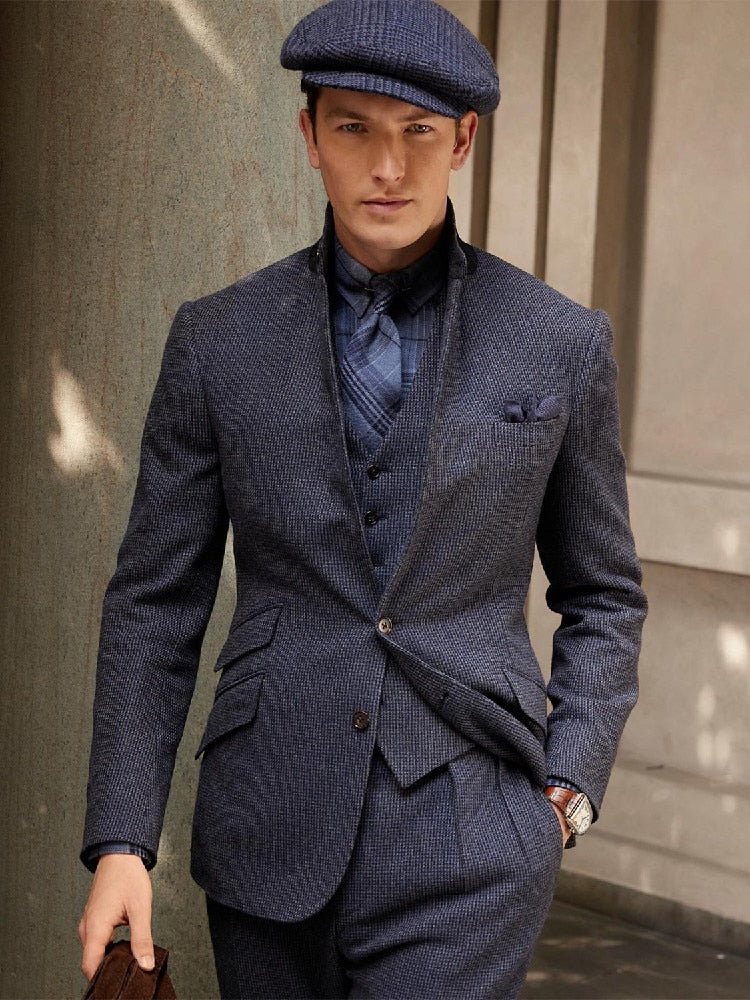 Traje moderno para hombre, 3 piezas, blazer, pantalón, botonadura sencilla, sin solapa, para negocios, formal, para trabajo, boda, novio, talla grande 