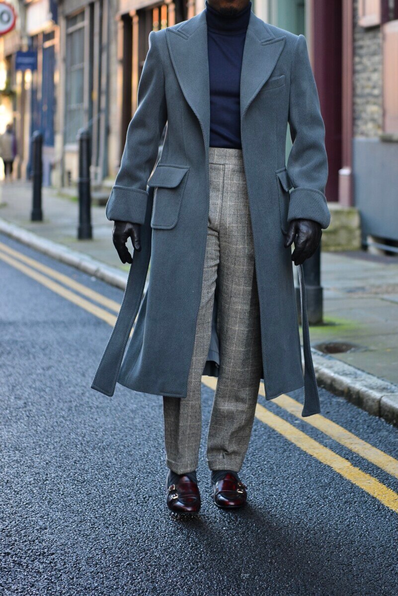 Modern Men Suits One-Piece Suit Vintage Business Jacket Custom made Belt Herringbone Wedding Tuxedos New in winter
