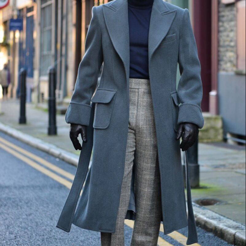 Modern Men Suits One-Piece Suit Vintage Business Jacket Custom made Belt Herringbone Wedding Tuxedos New in winter