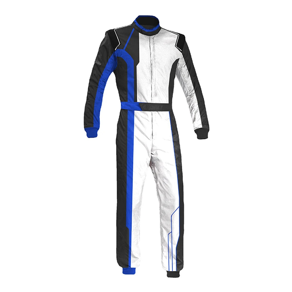 Traje de carreras negro, rojo y blanco para hombre con protección corporal completa 
