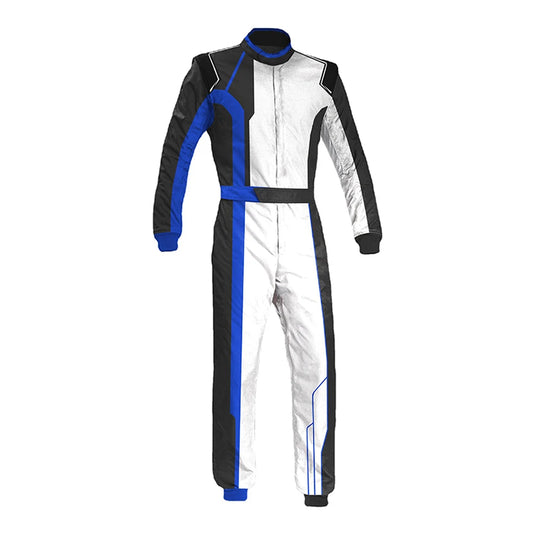 Men's Black Red and White Racing Suit with Full Body Protection