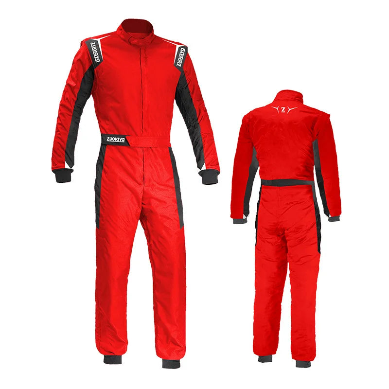 Mono de carreras de una pieza en rojo, azul, negro y blanco para hombre y mujer