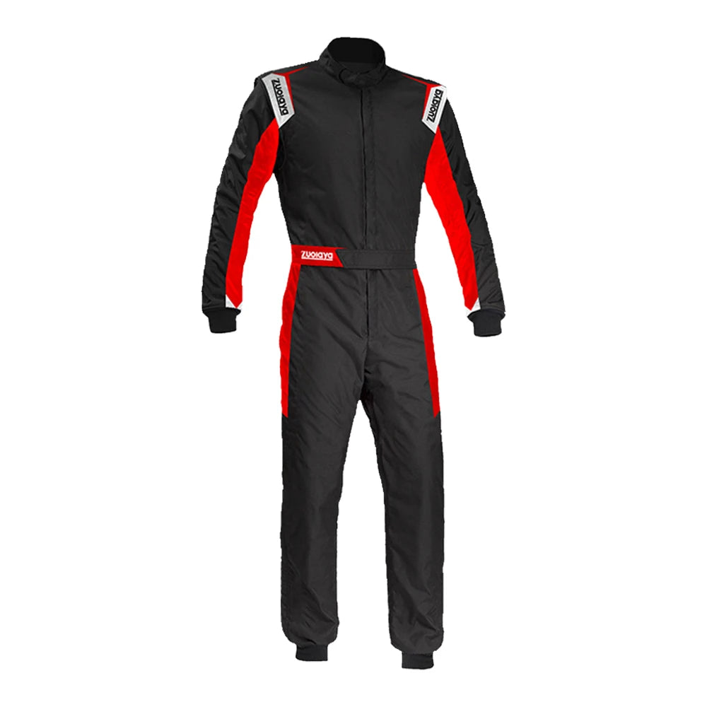 Mono de carreras de una pieza en rojo, azul, negro y blanco para hombre y mujer