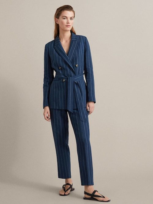 Smoking rayé personnalisé pour femme, costume de rue, blazer de bureau, tenue de bal, de soirée, d'affaires, 2 pièces 