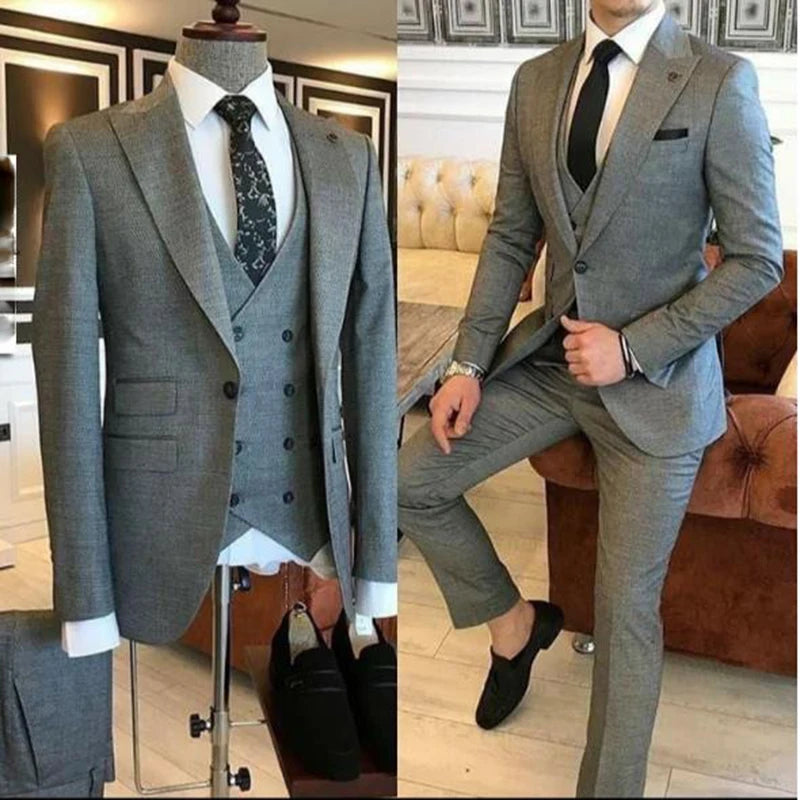 Costume 3 pièces jaune pour homme, coupe slim, revers en pointe, un bouton, sur mesure, Terno Masculino (veste, pantalon, gilet)
