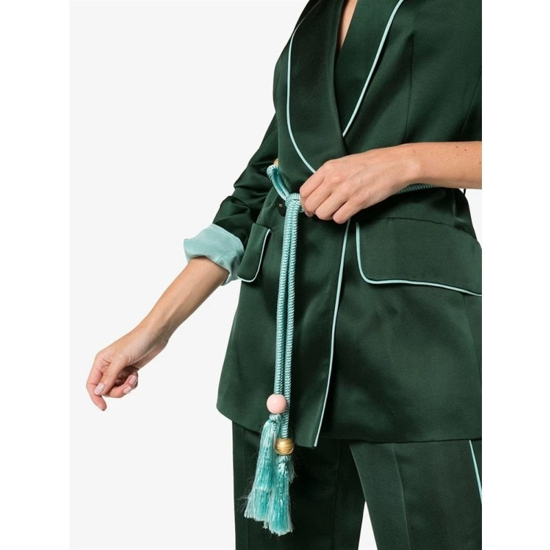 Costume vert pour femme, coupe slim, pour mère de la mariée, smoking de bureau, tenue de soirée, de bal, 2 pièces 