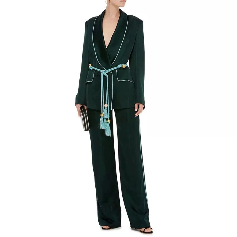 Costume vert pour femme, coupe slim, pour mère de la mariée, smoking de bureau, tenue de soirée, de bal, 2 pièces 