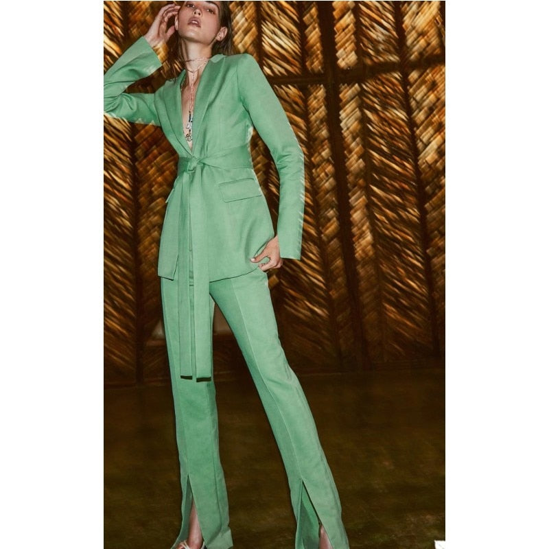 Conjuntos de blazers para mujer, blusas casuales, trajes de corte entallado para fiesta de bodas, 2 piezas, ropa de oficina para mujer, ropa de negocios 