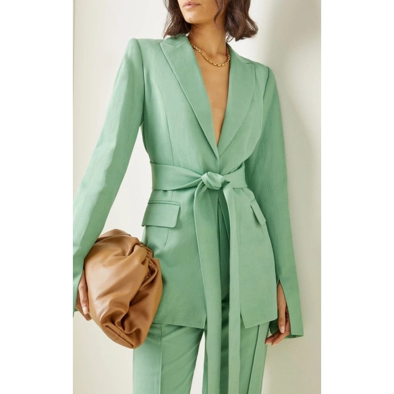 Conjuntos de blazers para mujer, blusas casuales, trajes de corte entallado para fiesta de bodas, 2 piezas, ropa de oficina para mujer, ropa de negocios 