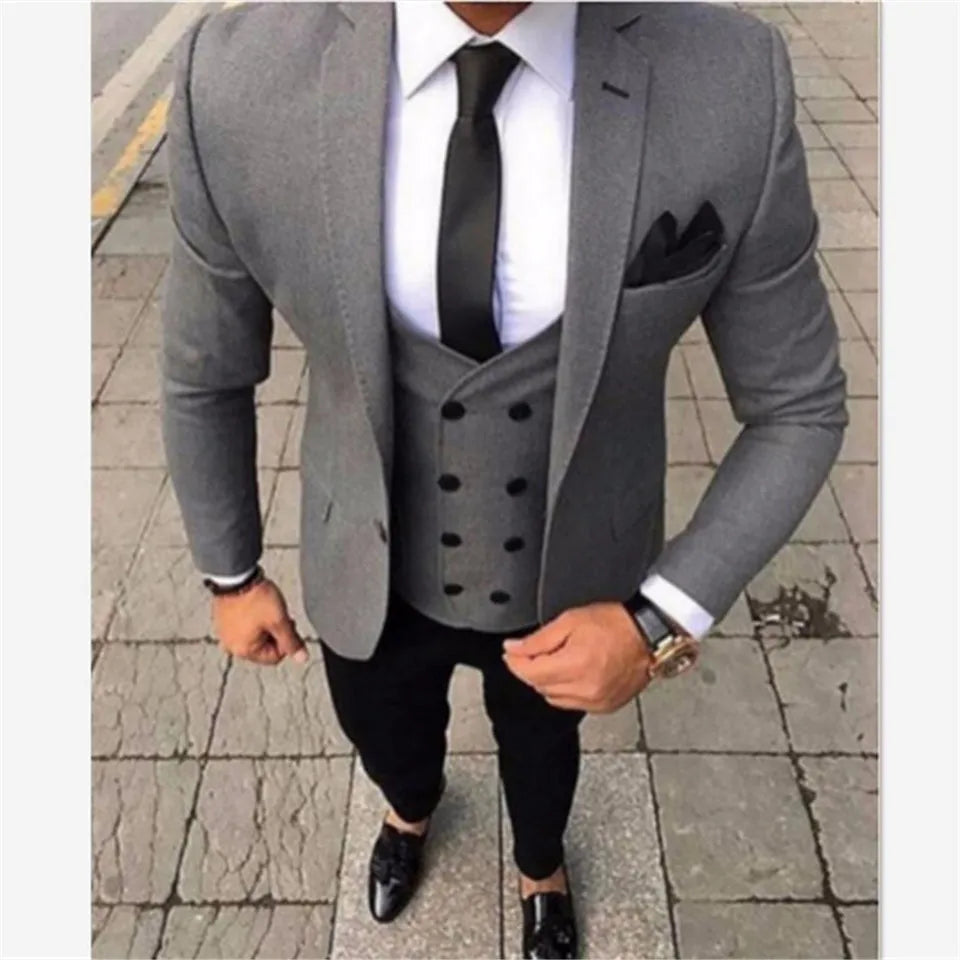 Nuevo traje clásico para hombre Smolking Noivo Terno Slim Fit Easculino trajes de noche para hombre traje de lujo para el hogar Traje Hombre Hombres 
