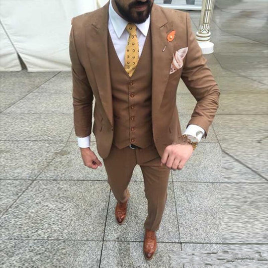 Smoking de marié coupe slim à revers pointus pour homme, tenue de mariage, veste, blazer, costume 3 pièces (veste, pantalon, gilet) 