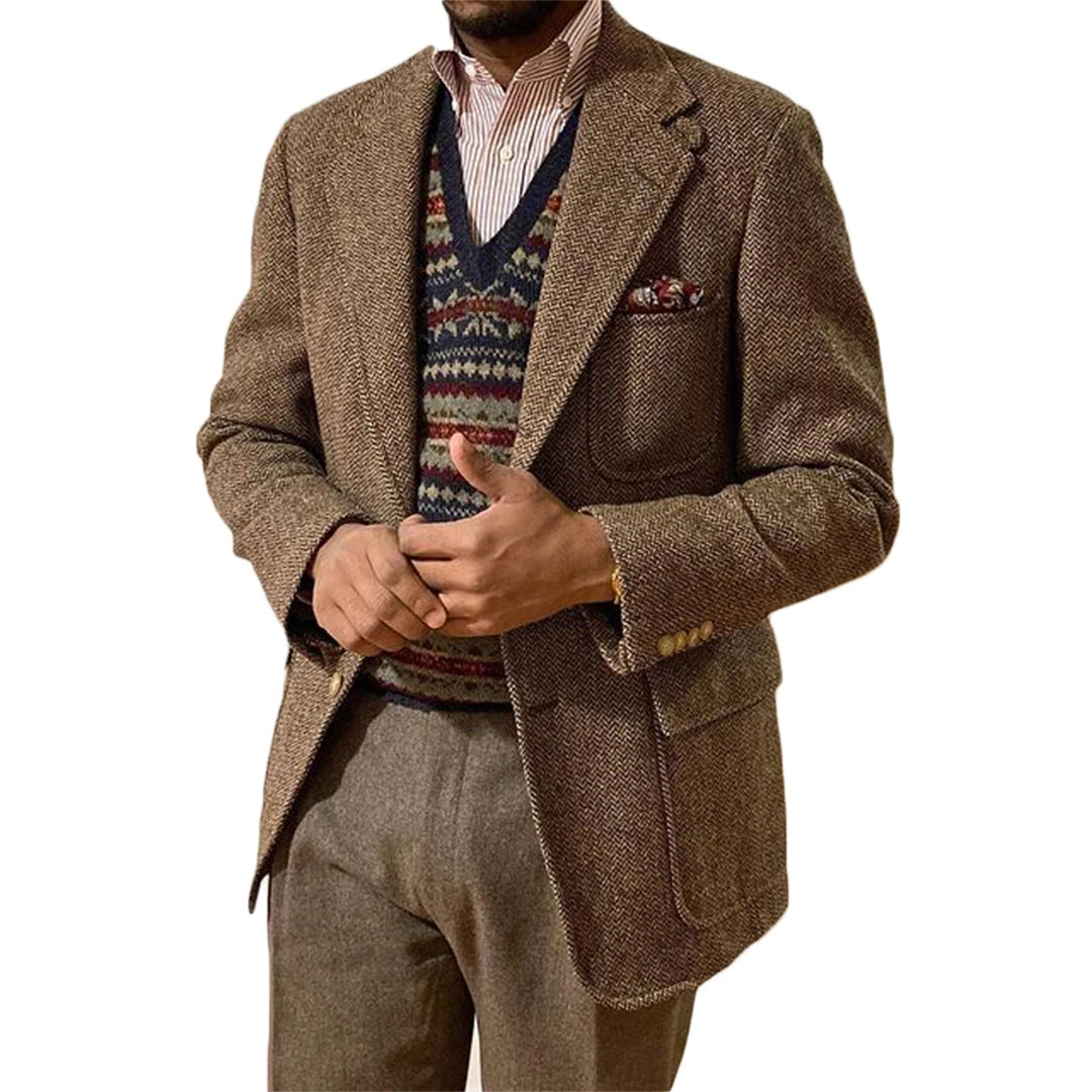 Nuevo diseño, esmoquin vintage para hombre, elegante blazer formal clásico para boda, fiesta, graduación, chaqueta informal de uso diario, abrigo de 1 pieza