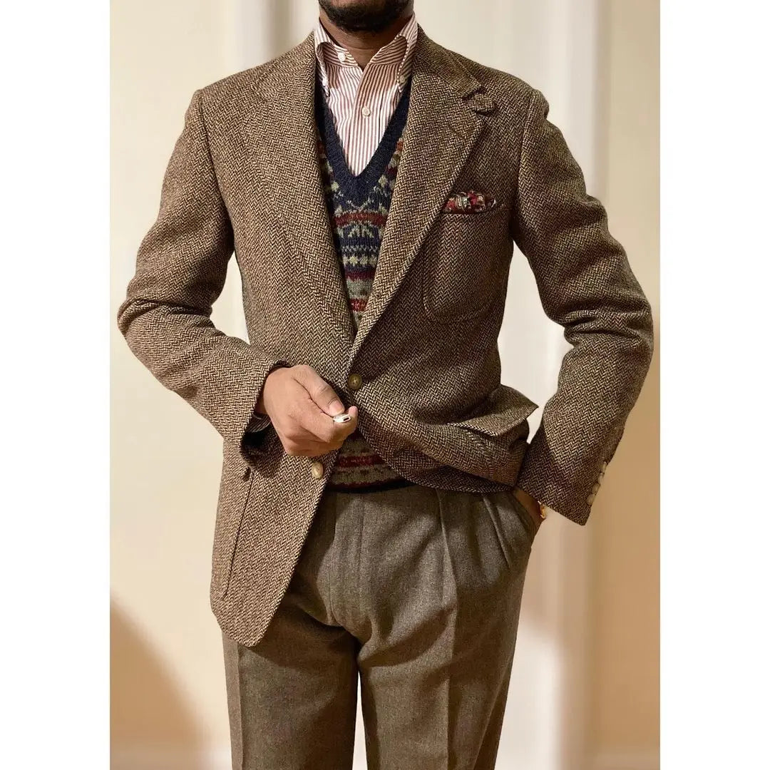 Nuevo diseño, esmoquin vintage para hombre, elegante blazer formal clásico para boda, fiesta, graduación, chaqueta informal de uso diario, abrigo de 1 pieza