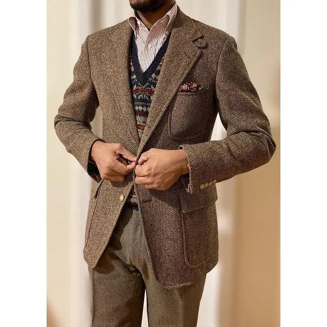 Nuevo diseño, esmoquin vintage para hombre, elegante blazer formal clásico para boda, fiesta, graduación, chaqueta informal de uso diario, abrigo de 1 pieza