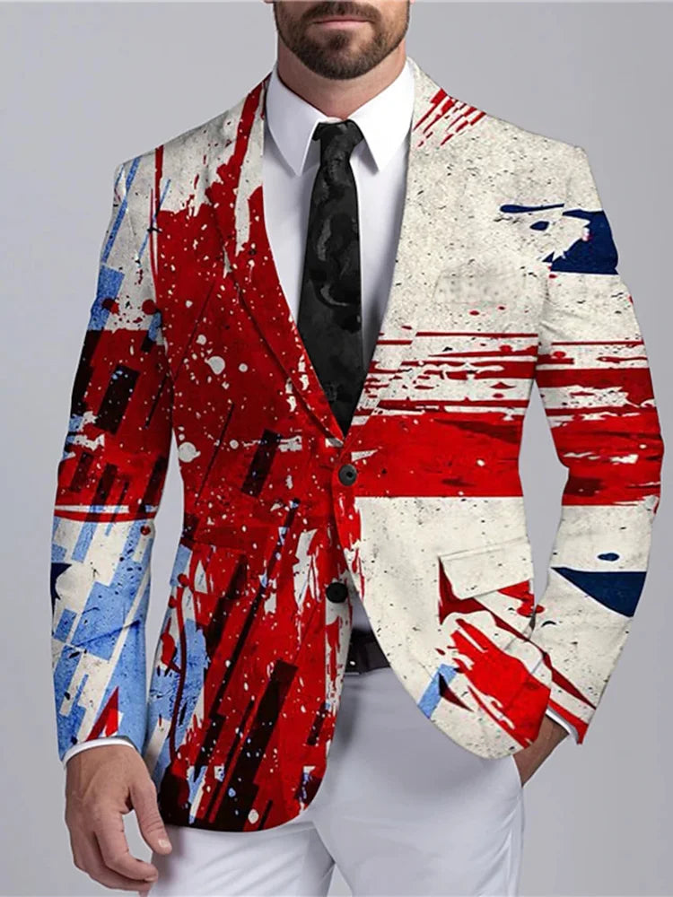 New Fashion 3D Navy Style Men's Suit Business Workwear Street Casual Jacket