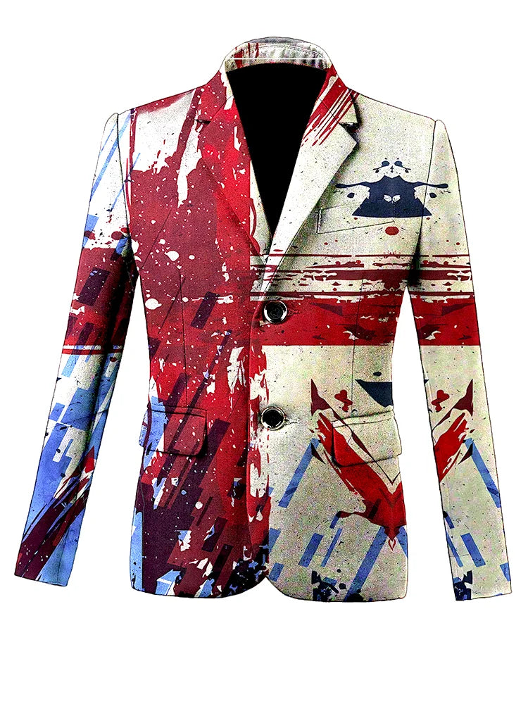 New Fashion 3D Navy Style Men's Suit Business Workwear Street Casual Jacket