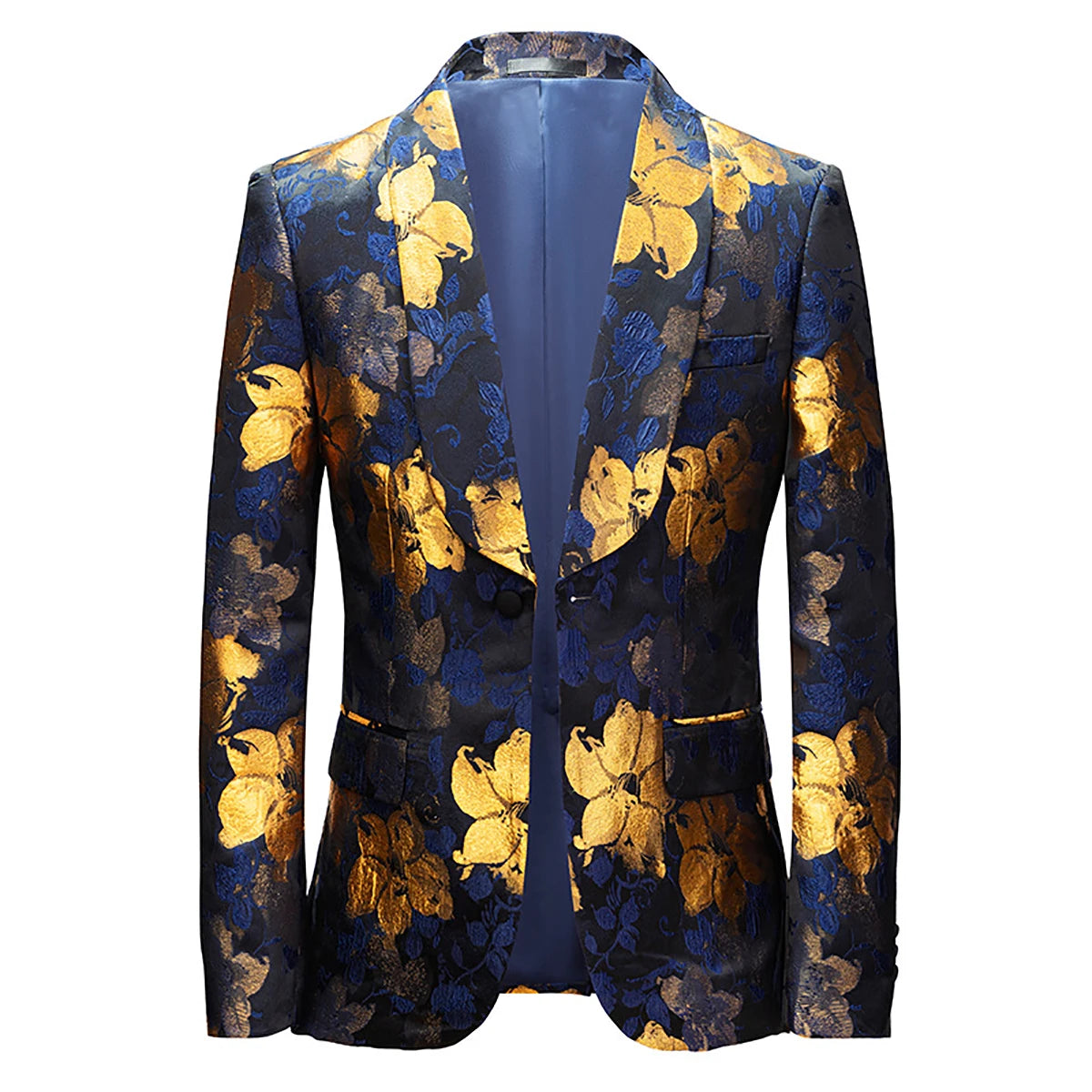 New Fashion Men's Wedding Suit Floral Print Painting Tuxedos Shawl Lapel Groom Wear Prom Party 3 Pcs Jacket Pants Vest Customize