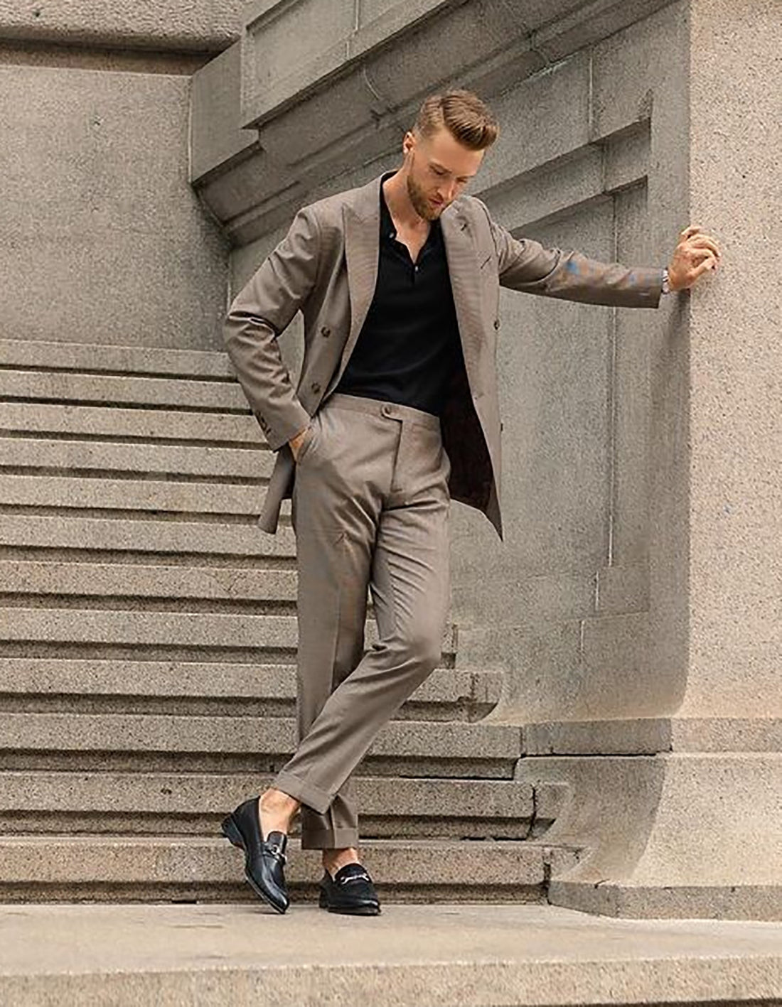 Costume kaki 2 pièces pour homme, blazer, pantalon, veste croisée, smoking tendance, costume de marié moderne pour mariage 
