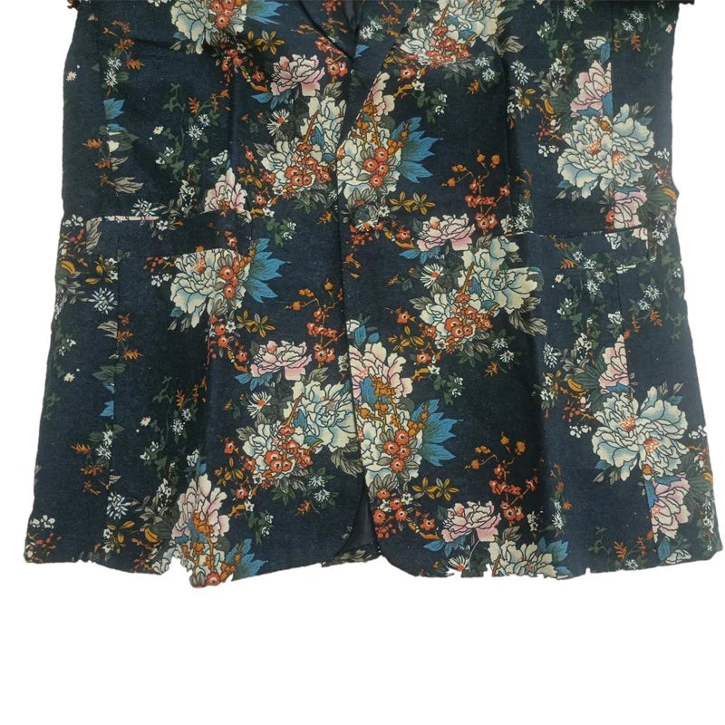 Nuevo blazer informal retro vintage para hombre, diseño con estampado de belleza, chaqueta de traje a la moda para hombre, disfraz de cantante, abrigo de baile para discoteca a la moda