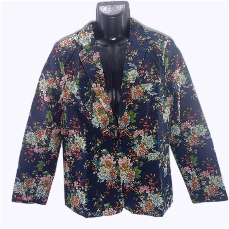 Nuevo blazer informal retro vintage para hombre, diseño con estampado de belleza, chaqueta de traje a la moda para hombre, disfraz de cantante, abrigo de baile para discoteca a la moda