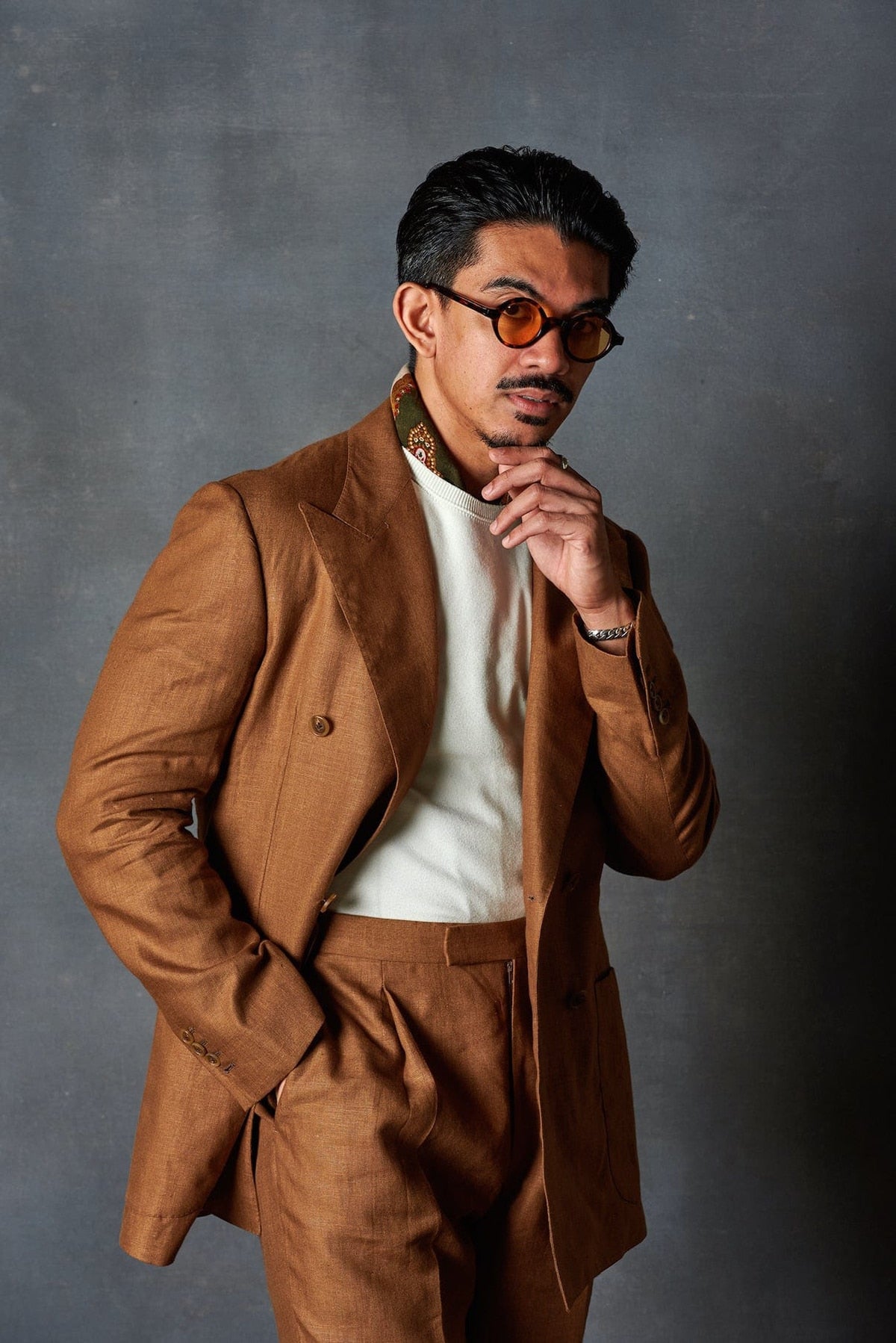 Costume homme 2 pièces blazer pantalon revers pointu croisé formel travail tenue lin sur mesure grande taille costume homme 