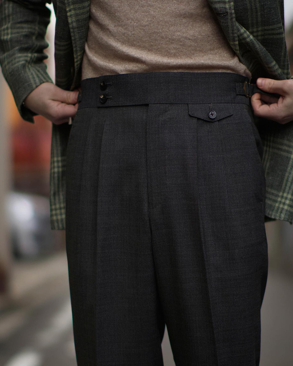 Traje de 2 piezas para hombre, blazer, pantalón, botonadura sencilla, solapa de pico, para negocios, ajustado, a cuadros, esmoquin, traje formal de boda para novio 