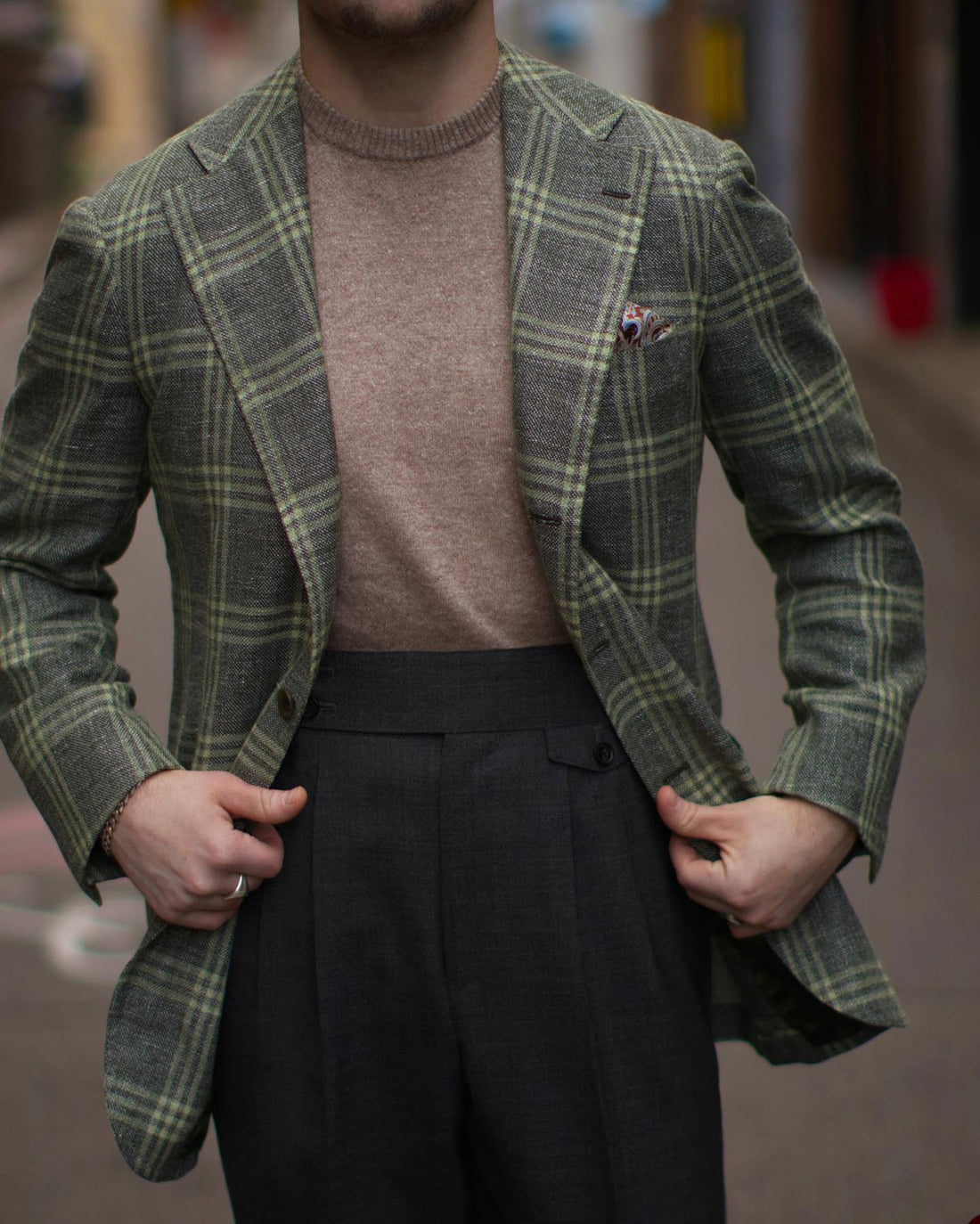 Traje de 2 piezas para hombre, blazer, pantalón, botonadura sencilla, solapa de pico, para negocios, ajustado, a cuadros, esmoquin, traje formal de boda para novio 