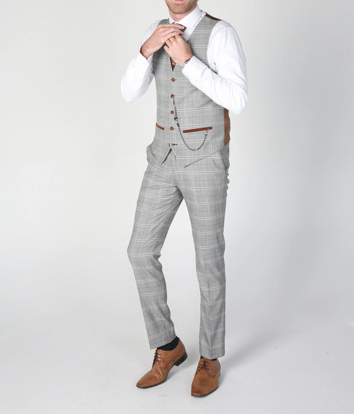 New Men's Suit 3 Pieces Blazer Pants Buckle Work Wool Wear Checkered Wedding Prom Costume