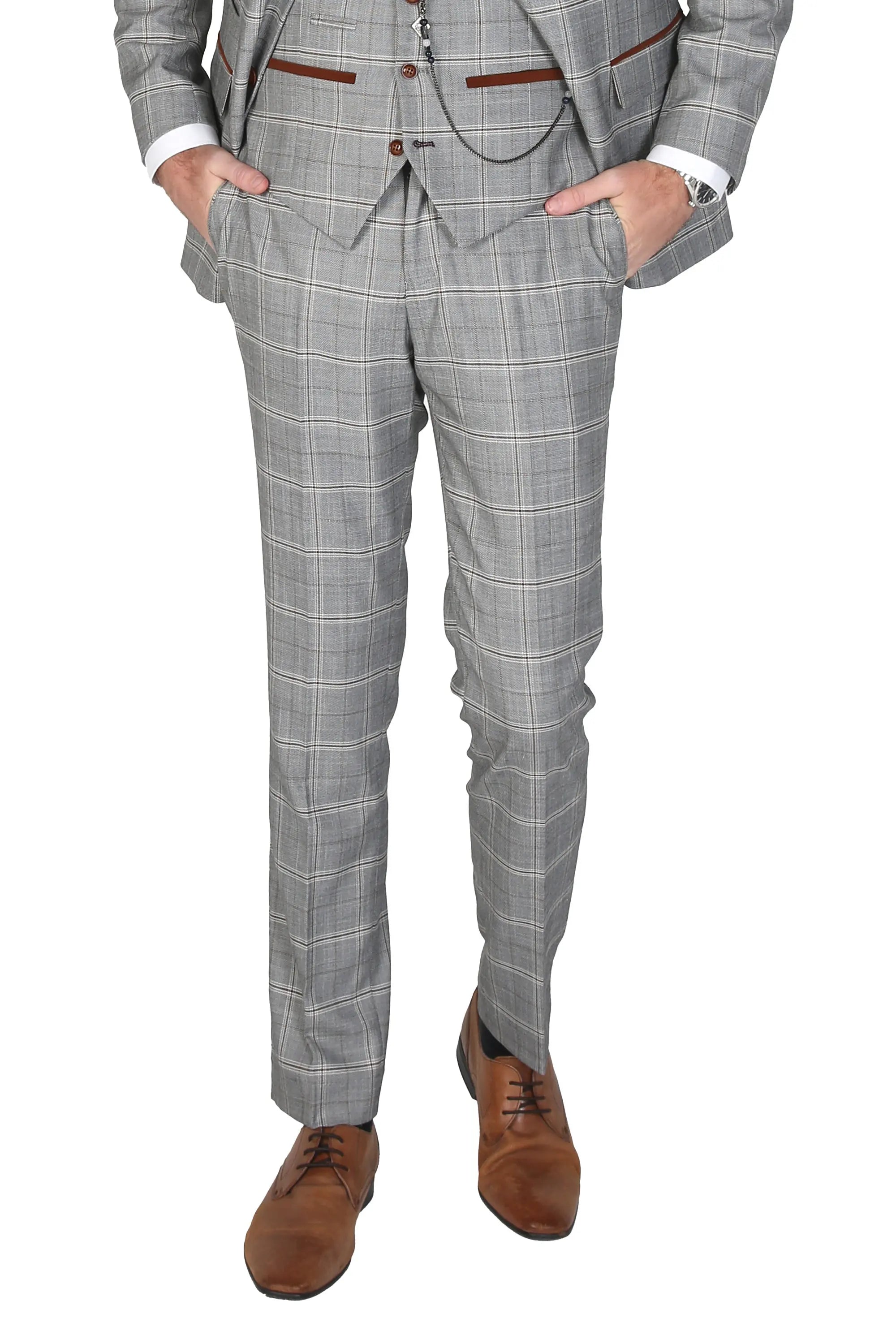 New Men's Suit 3 Pieces Blazer Pants Buckle Work Wool Wear Checkered Wedding Prom Costume
