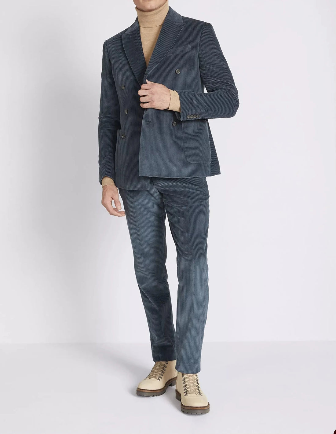 Costumes pour hommes sur mesure 2 pièces Blazer Pantalon croisé Revers en pointe Formel Grande taille Coupe ajustée Sur mesure Grande taille 
