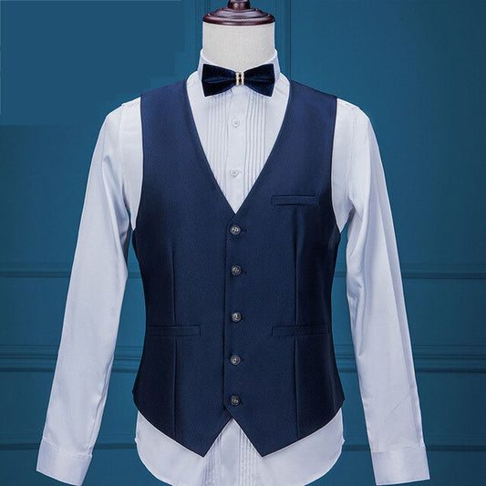 Costumes pour hommes, costumes de mariage pour hommes, col châle, costume 3 pièces, coupe slim, bleu, veste de smoking pour hommes (blazer + pantalon + gilet) 