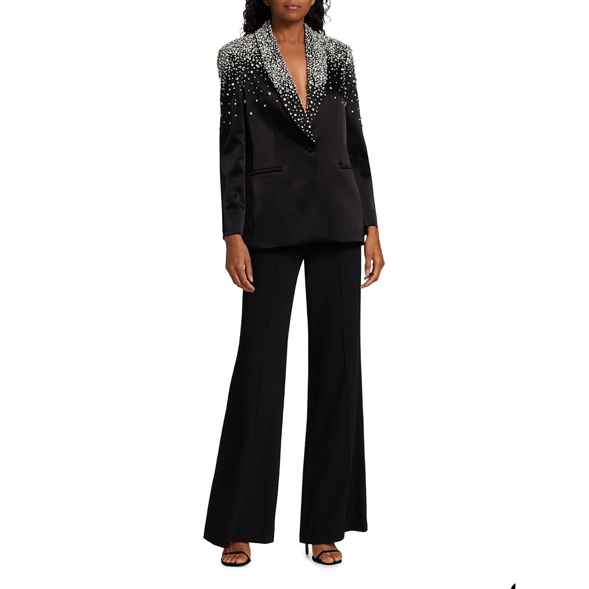 Women Pants Suits Crystal Beading Mother of the Bride Suit Evening Party Blazer 2 Pieces