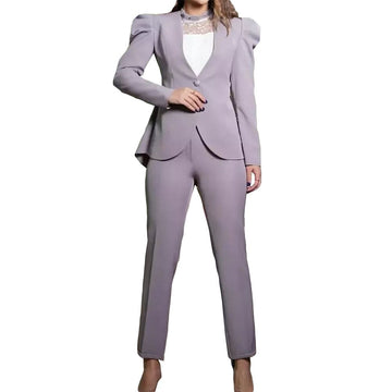 Women Wedding Tuxedos Plus Size Mother of the Bride Pants Suits Prom Evening Party Outfit (Jacket+Pants)